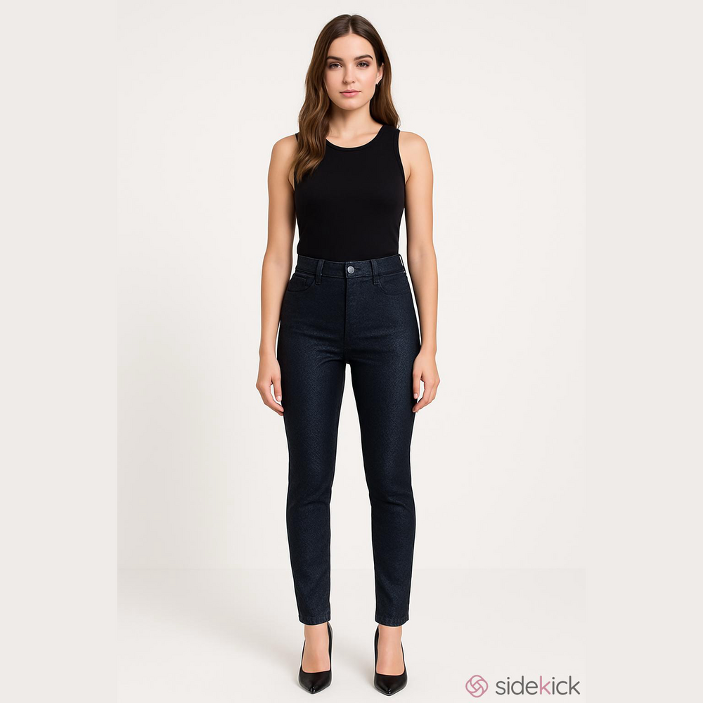 Kancan Jeans black skinny snakeskin low rise stretchy jegging jeans size 1